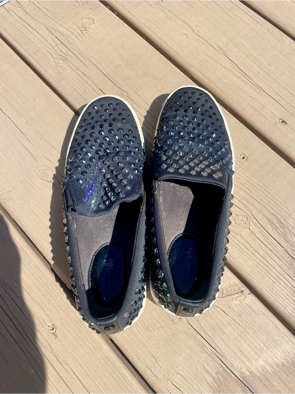 MICHAEL Kors Black Studded Slip-On Sneakers Size 6.5 - Picture 7 of 7